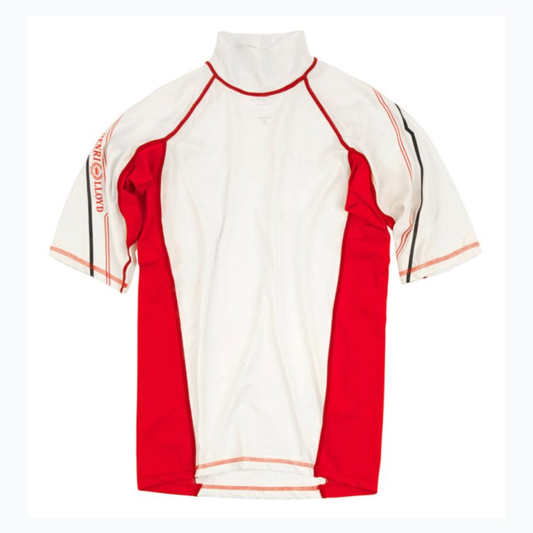 Lycra/Spandex top Henri Lloyd kort�rmet, r�d/hvid