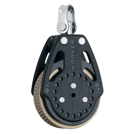 Blok 57mm skraldeblok m. svivel auto Harken hk 2165 Ratchmatic