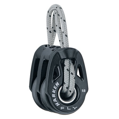 Blok 18mm T2 Fly soft attach, dobbelt Harken