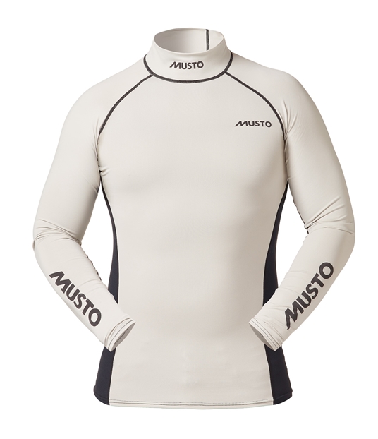 Top Musto, lycra m. lange �rmer, hvid