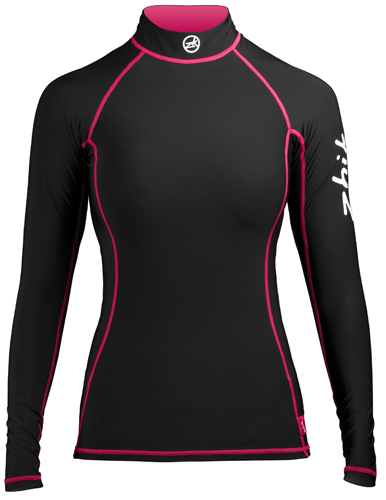 Spandex top Zhik lange �rmer sort/pink - dame